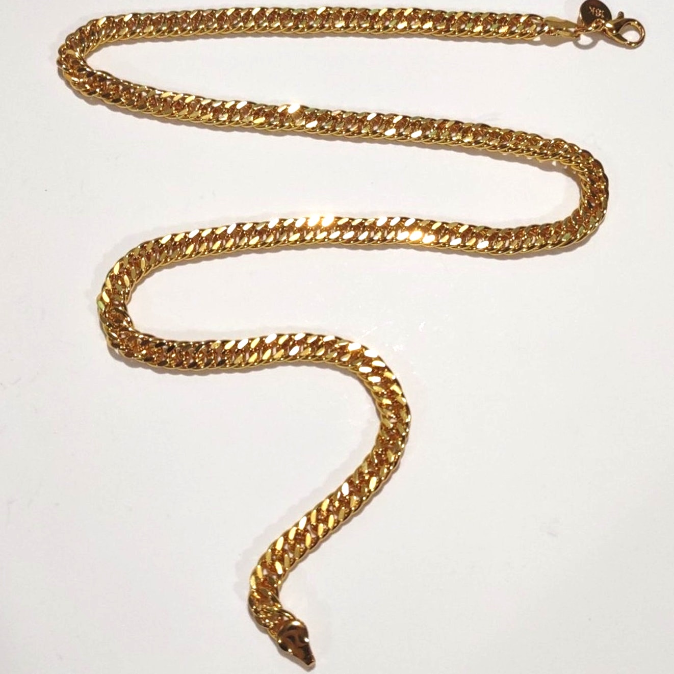 18k Gold Plated Double Chain Necklace Christmas Birthday Anniversary Gift New!!